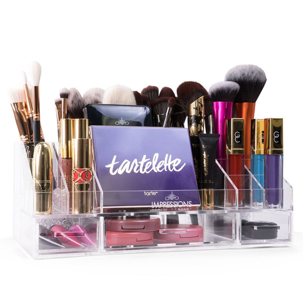 Impressions Vanity Acrylic Brush and Makeup Organizer Tray